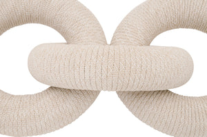 Essentials For Living Crew Rope Link – Handcrafted Nautical Tabletop Decor With Artisanal Charm For Coastal Home Styling Natural & White Flat Rope Solid Mahogany Wood 6890.Nwht