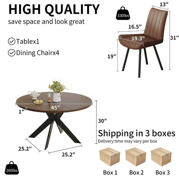 English Elm 2 PU Leather Dining Chairs Set Modern Stain Resistant Seats for Contemporary Kitchens D1053113939