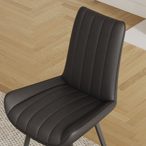 English Elm 2 PU Leather Dining Chairs Set Modern Stain Resistant Seats for Contemporary Rooms D1053113940