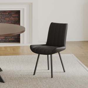 English Elm 2 PU Leather Dining Chairs Set Modern Stain Resistant Seats for Contemporary Rooms D1053113940