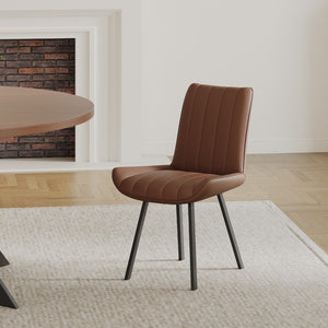 English Elm Round Solid Wood Dining Table Walnut Finish Seats Four Mid-Century Modern Style D1053113942