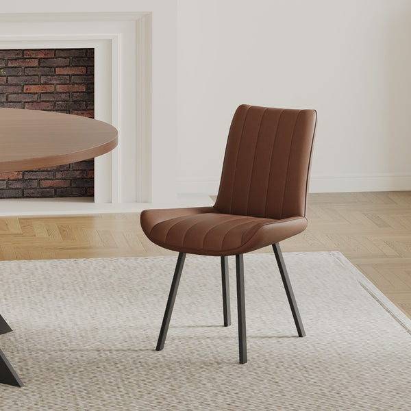 English Elm Round Solid Wood Dining Table Walnut Finish Seats Four Mid-Century Modern Style D1053113942