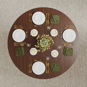 English Elm Round Solid Walnut Dining Table Seats Four with Rich Natural Grain for Modern Spaces D1053113943