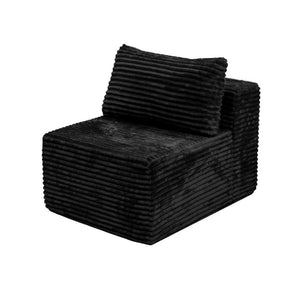 English Elm Fa-009A-Black-1U Modular Corduroy Sectional Sofa Reversible Chaise Low Profile Living Room Black FA D1105118647