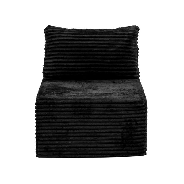English Elm Fa-009A-Black-1U Modular Corduroy Sectional Sofa Reversible Chaise Low Profile Living Room Black FA D1105118647