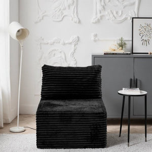 English Elm Fa-009A-Black-1U Modular Corduroy Sectional Sofa Reversible Chaise Low Profile Living Room Black FA D1105118647