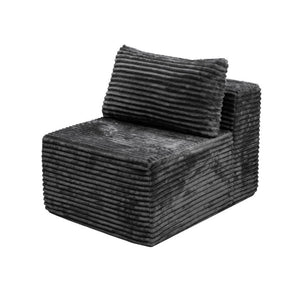 English Elm Fa-009A-Black-1U Modular Corduroy Sectional Sofa Reversible Chaise Low Profile Living Room Grey FA D1105118648