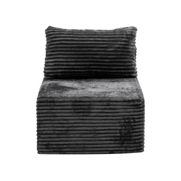 English Elm Fa-009A-Black-1U Modular Corduroy Sectional Sofa Reversible Chaise Low Profile Living Room Grey FA D1105118648