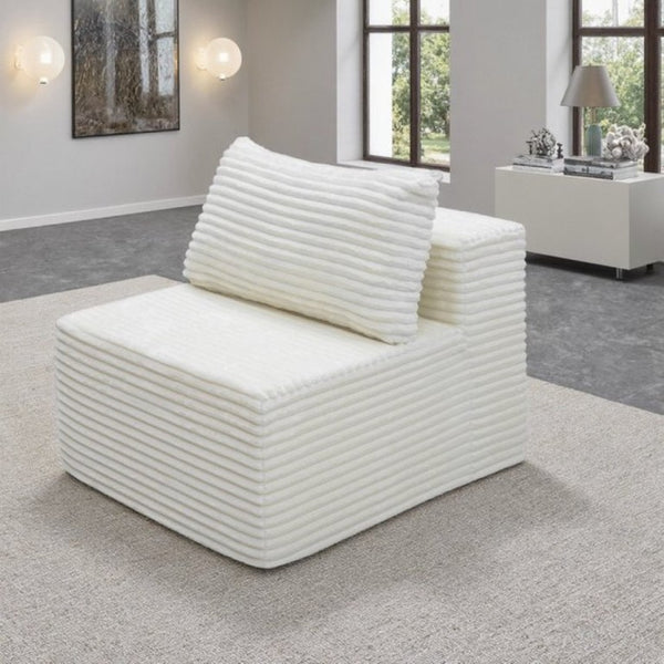 English Elm Fa-009A-Black-1U Modular Corduroy Sectional Sofa Reversible Chaise Low Profile Living Room White FA D1105118649
