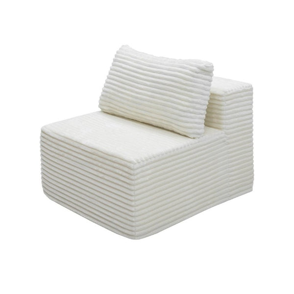 English Elm Fa-009A-Black-1U Modular Corduroy Sectional Sofa Reversible Chaise Low Profile Living Room White FA D1105118649
