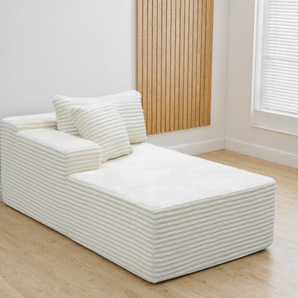 English Elm Fa-009A-White-Tl Modular Cloud Sectional Reversible Corduroy Chaise Contemporary Living D1105120973