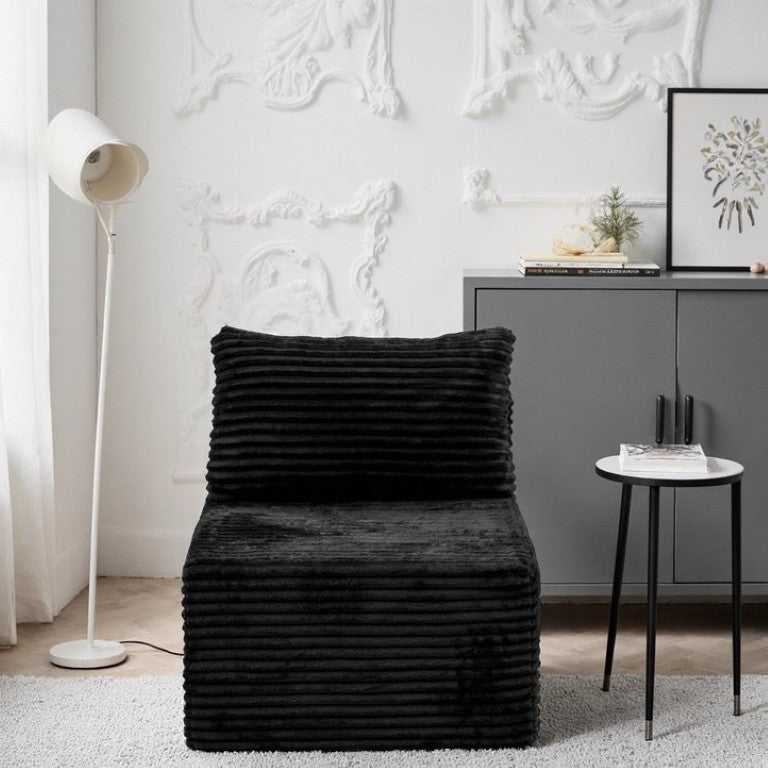 English Elm Wi-009A-Black-1U Corduroy Modular Sectional with Reversible Chaise for Living Rooms D1105121840
