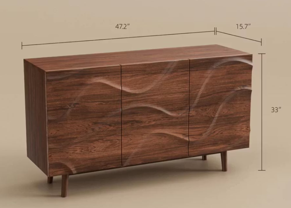 English Elm Walnut Veneer and Sintered Stone Oval Dining Table with Coordinating Sideboard D1134127220