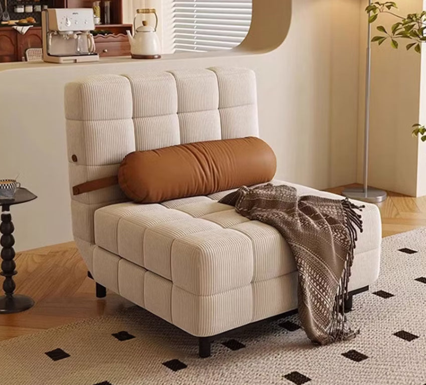 English Elm 39.3 Inch Corduroy Foldable Sofa Bed for Studio Apartments Minimalist Lounge Chair D1134133848