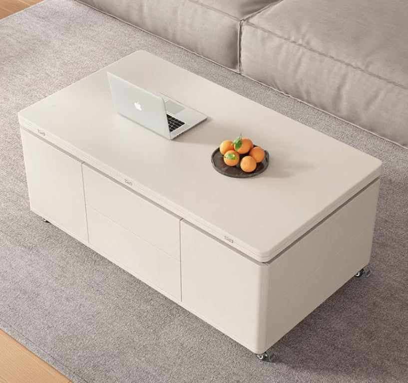 English Elm Multifunctional Lift Top Coffee Table with Hidden Storage for Studio Living D1134137508