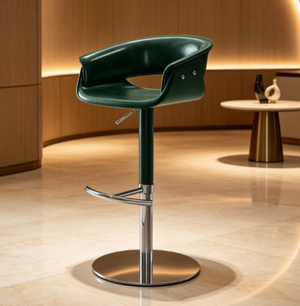 English Elm Modern PU Leather Swivel Barstool with Gas Lift for Kitchen Counter or Home Bar Green D1134165417
