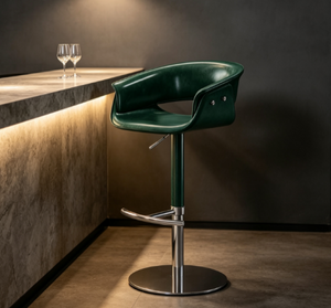 English Elm Modern PU Leather Swivel Barstool with Gas Lift for Kitchen Counter or Home Bar Green D1134165417