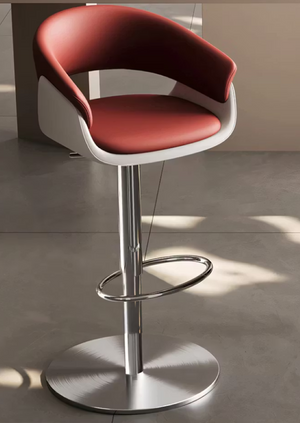 English Elm Modern PU Leather Swivel Barstool with Gas Lift for Kitchen Counter or Home Bar Red D1134167735