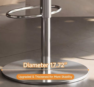 English Elm Modern PU Leather Swivel Barstool with Gas Lift for Kitchen Counter or Home Bar Brown White D1134167736