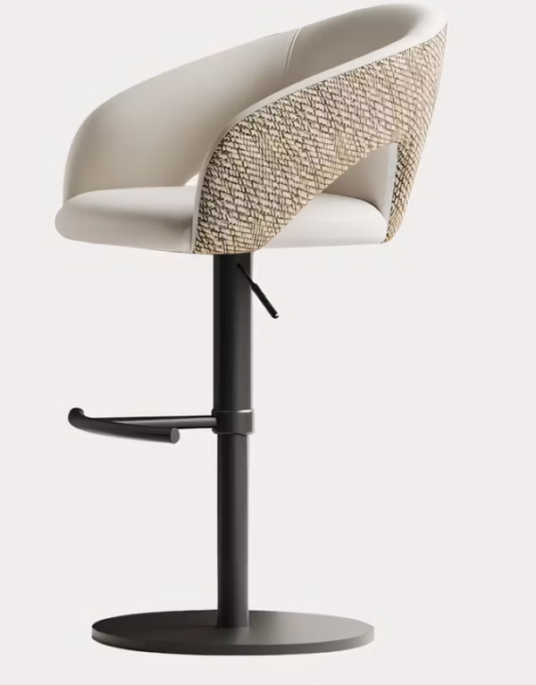 English Elm Modern PU Leather Swivel Barstool with Gas Lift for Kitchen Counter or Home Bar White D1134168563