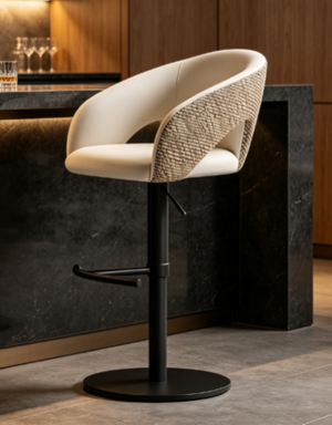 English Elm Modern PU Leather Swivel Barstool with Gas Lift for Kitchen Counter or Home Bar White D1134168563