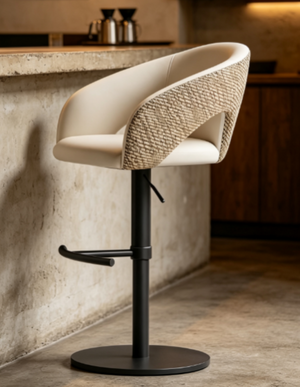 English Elm Modern PU Leather Swivel Barstool with Gas Lift for Kitchen Counter or Home Bar White D1134168563