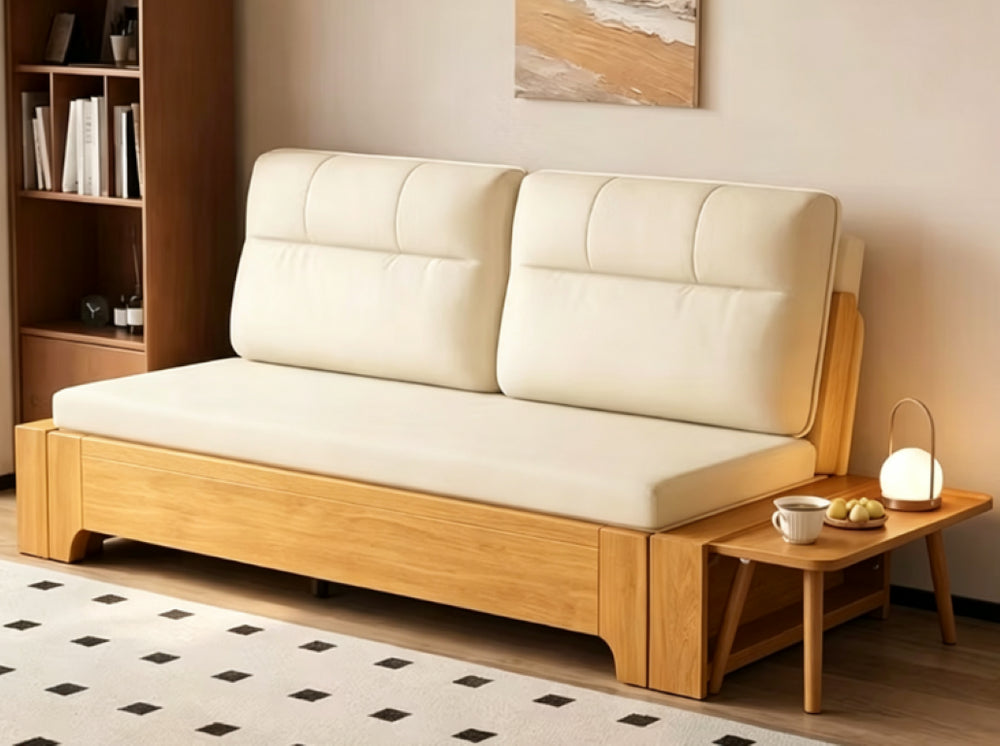 English Elm Modern Convertible Sleeper Sofa with Solid Wood Frame for Studio and Guest Rooms D1134169038