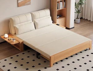 English Elm Modern Convertible Sleeper Sofa with Solid Wood Frame for Studio and Guest Rooms D1134169038