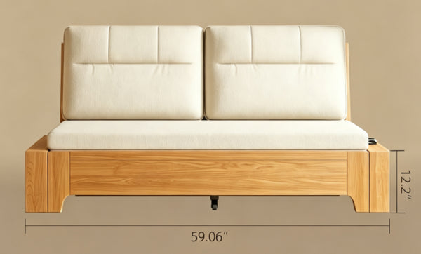 English Elm Modern Convertible Sleeper Sofa with Solid Wood Frame for Studio and Guest Rooms D1134169038