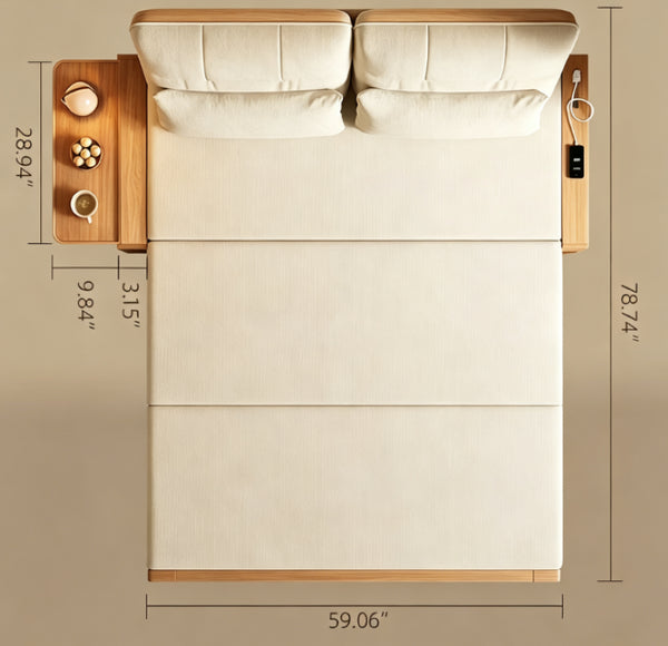 English Elm Modern Convertible Sleeper Sofa with Solid Wood Frame for Studio and Guest Rooms D1134169038