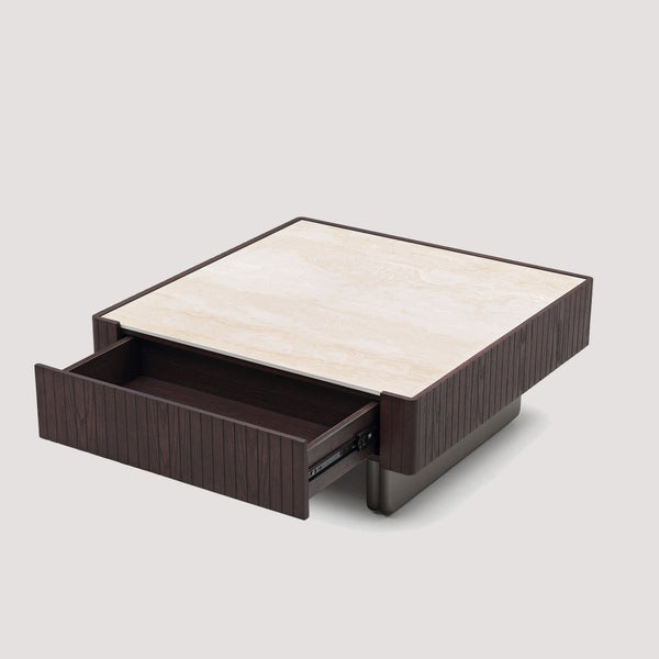 English Elm Modern Square Sintered Stone Coffee Table with Soft Close Drawer for Living Room D1140121858