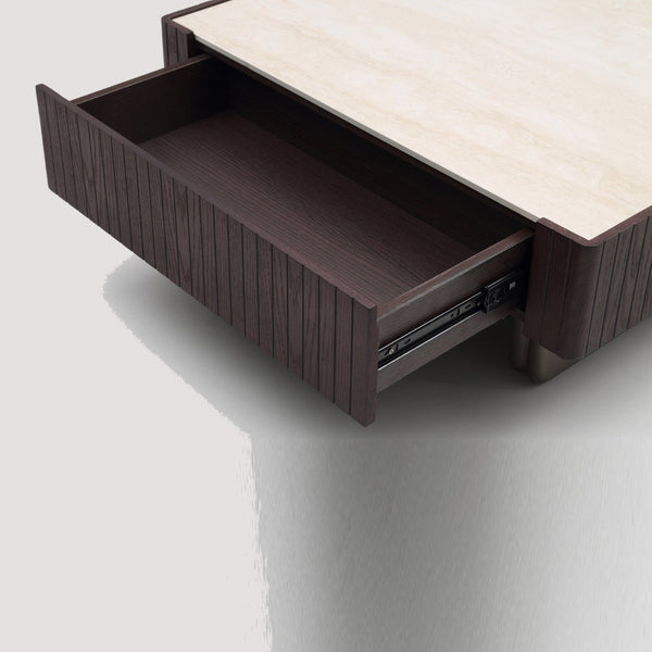English Elm Modern Square Sintered Stone Coffee Table with Soft Close Drawer for Living Room D1140121858