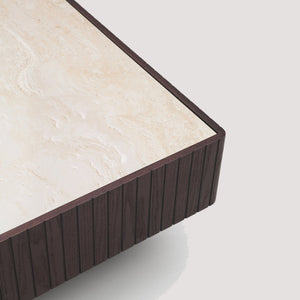 English Elm Modern Square Sintered Stone Coffee Table with Soft Close Drawer for Living Room D1140121858