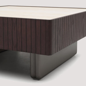 English Elm Modern Square Sintered Stone Coffee Table with Soft Close Drawer for Living Room D1140121858