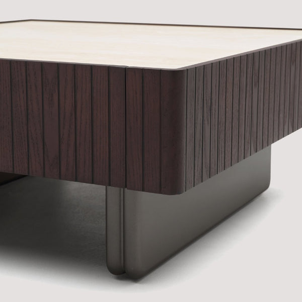 English Elm Modern Square Sintered Stone Coffee Table with Soft Close Drawer for Living Room D1140121858