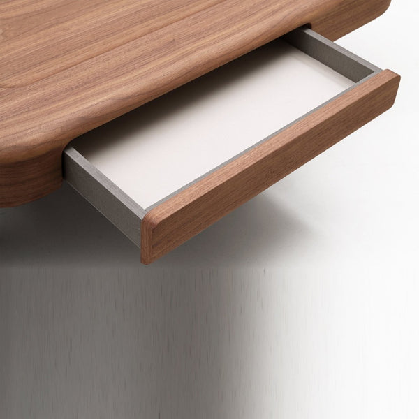 English Elm Modern Two-tone Wood Veneer Coffee Table with Marble Tray and Dual Storage Drawers D1140121867