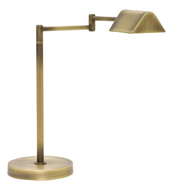 House Of Troy Delta Led Task Table Lamps - Modern Design With Integrated 3000k Light, 500 Lumens For Bright Workspaces Antique Brass Metal D150-ab