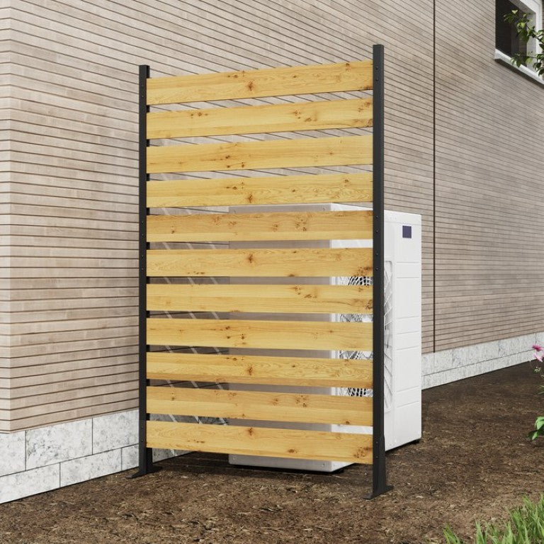 English Elm Goodyo Cedar Slat Outdoor Privacy Screen Panel with Rust Resistant Aluminum Frame D163102091