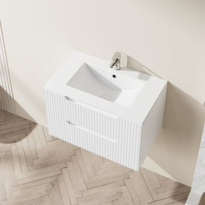 English Elm 30 Inch Undermount Ceramic Bathroom Sink Single Cast Seamless Gloss White Vanity Basin D16389788