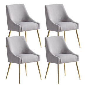 English Elm Height-adjustable Velvet Dining Chairs with Foam Cushion Support for Kitchen or Vanity Grey D772098400