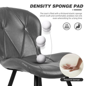 English Elm Grey Faux Leather Dining Chair Set of 4 with Ergonomic Support and Sturdy Metal Base D772113548