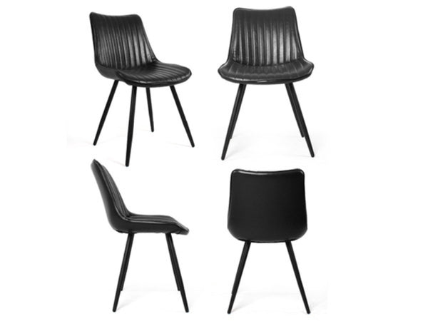 English Elm Ergonomic Pu Leather Dining Chairs with Rubberwood Base for Modern Homes Set of 4 D772114156