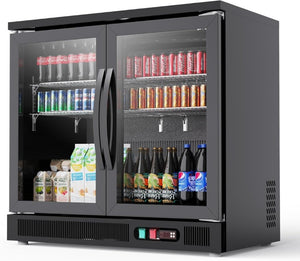 English Elm Back Bar Beverage Refrigerator 8.8 Cu Ft Glass Door Under Counter Commercial Cooler D858098808