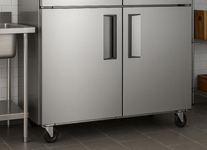 English Elm 48 Inch Stainless Steel Upright Reach in Commercial Refrigerator with LED Auto Defrost D858098810