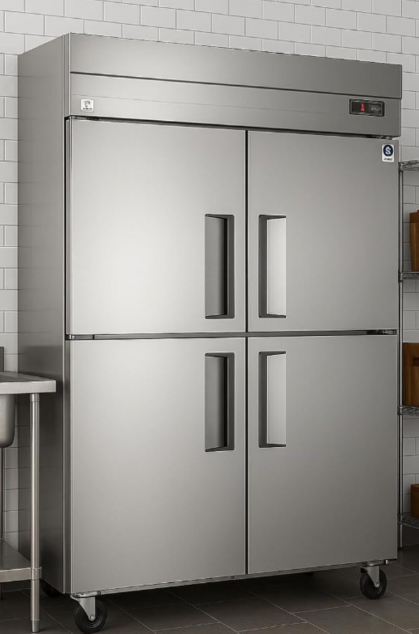 English Elm 48 Inch Stainless Steel Upright Reach in Commercial Refrigerator with LED Auto Defrost D858098810