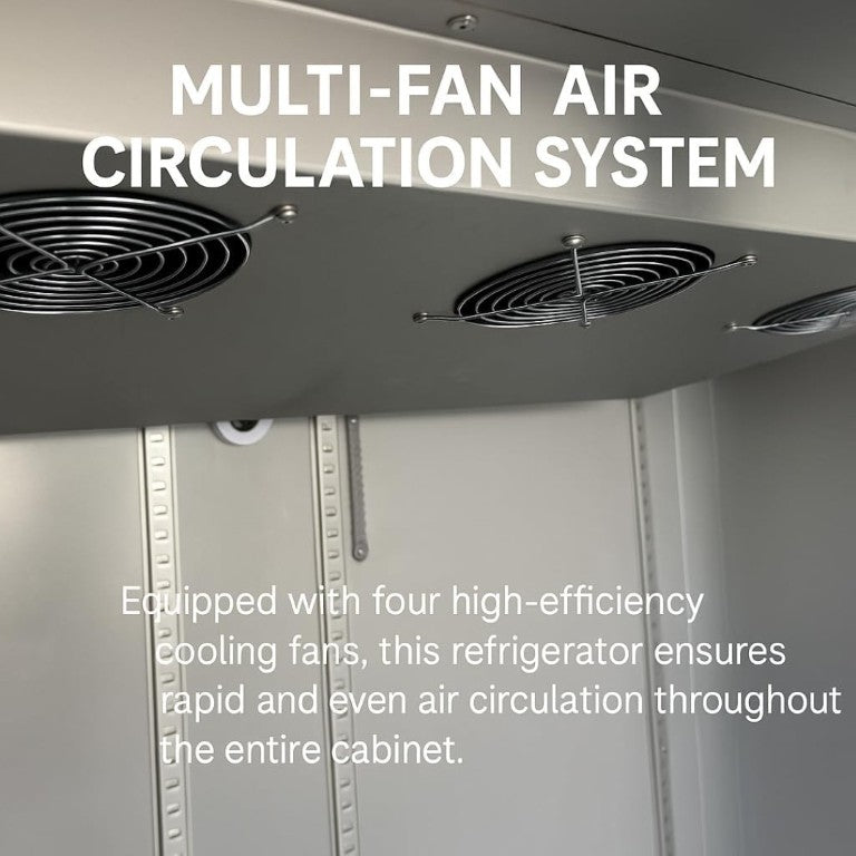 English Elm 71 Inch Stainless Steel Reach in Refrigerator 49 Cu Ft Fan Cooled Commercial Unit D858098811