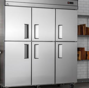 English Elm 71 Inch Stainless Steel Reach in Refrigerator 49 Cu Ft Fan Cooled Commercial Unit D858098811