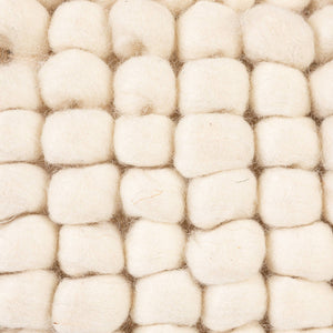 Rowena Interiors New Zealand Wool Cotton Blend Square Pouf Neutral Organic Texture Bohemian Farmhouse Natural DA6457