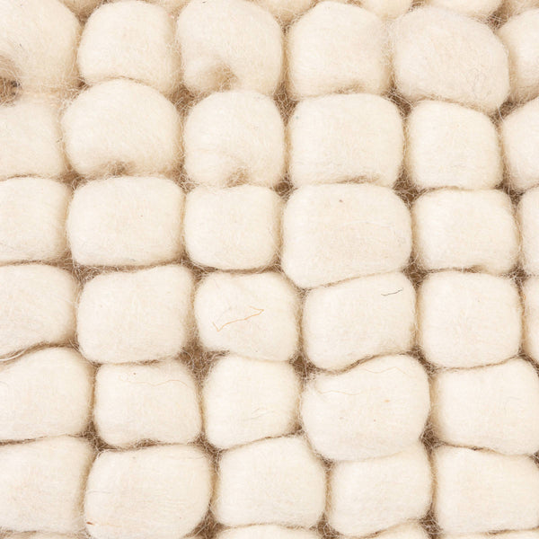 Rowena Interiors New Zealand Wool Cotton Blend Square Pouf Neutral Organic Texture Bohemian Farmhouse Natural DA6457