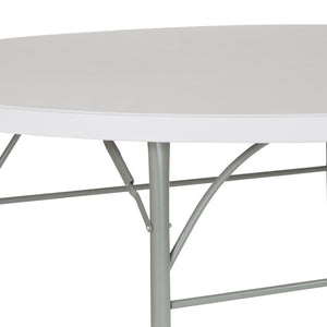 English Elm Stonewall 6-Foot Round Folding Table - Durable, Portable, Water-Resistant for Events & Gatherings DAD-183RZ-GG